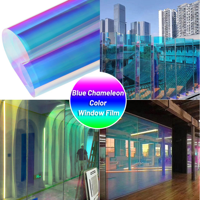 Chameleon Blue Color Window Film VLT58% Rainbow Effect Iridescent